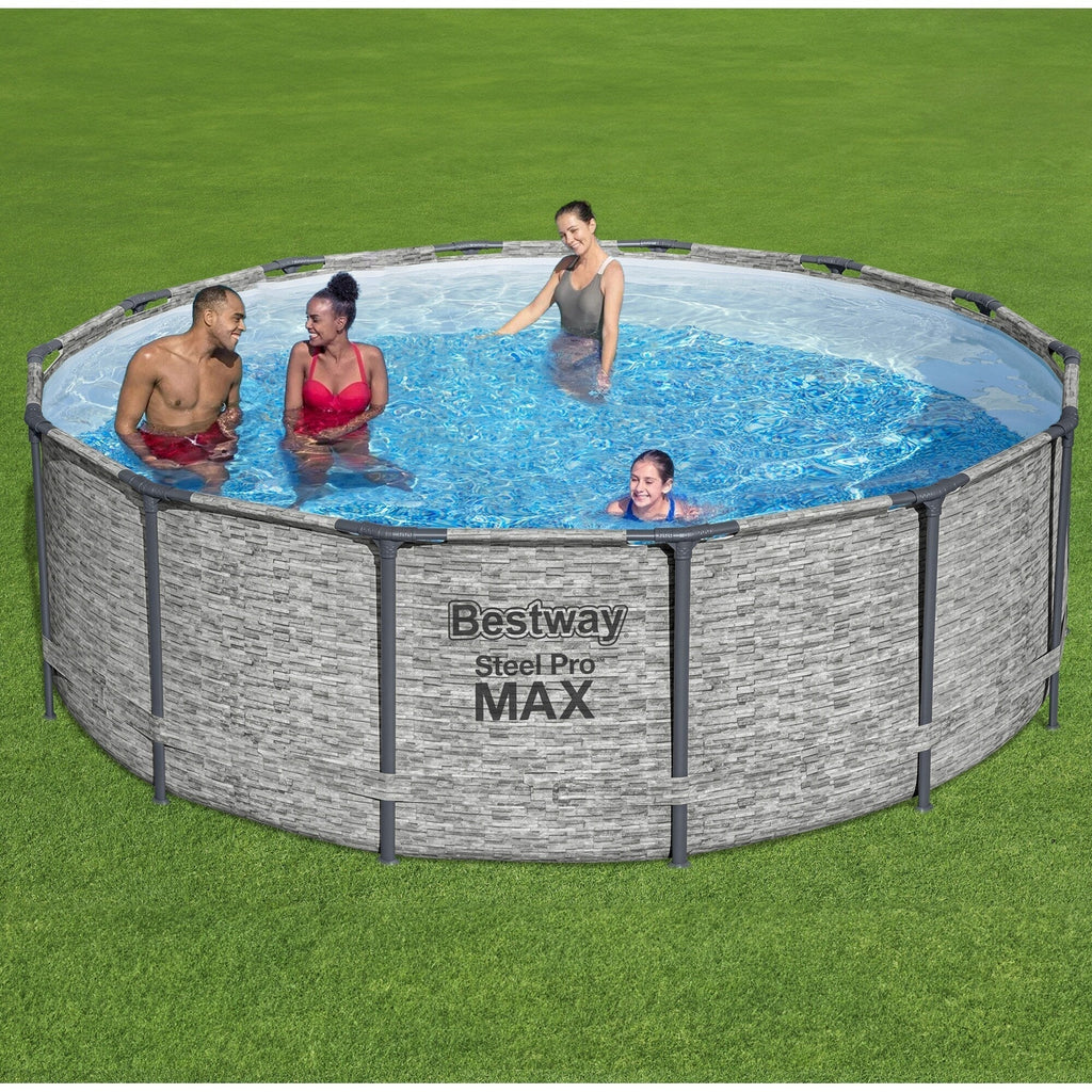 Piscine hors sol ronde Bestway Steel Pro MAX avec pompe et bâche