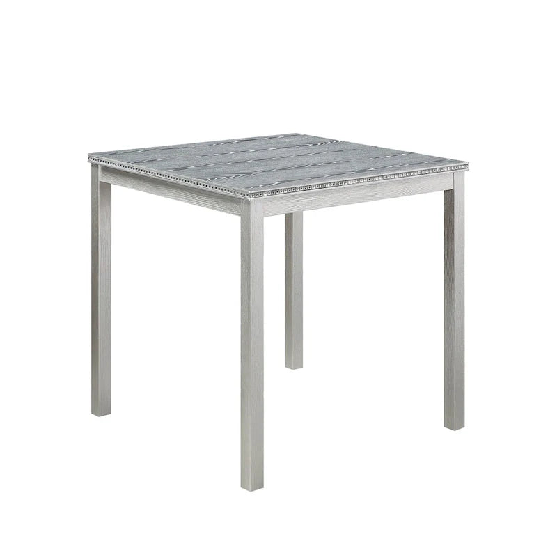 Ensemble de salle à manger moderne 5 pièces avec table carrée hauteur comptoir et 4 chaises rembourrées