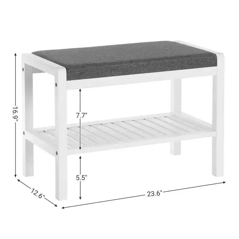 Banc range-chaussures avec coussin, siège rembourré, étagère de rangement, organisateur de chaussures