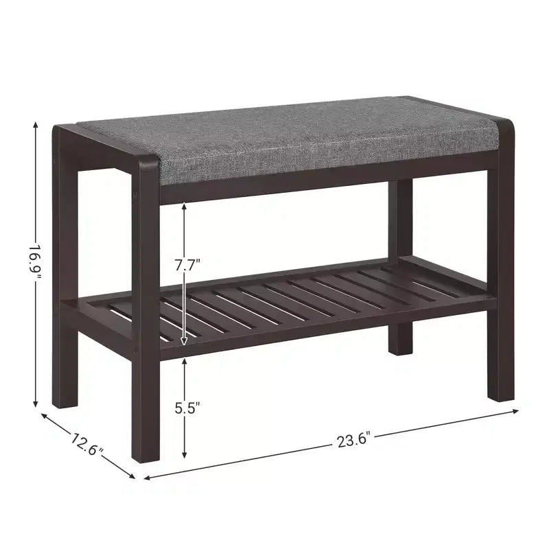 Banc range-chaussures avec coussin, siège rembourré, étagère de rangement, organisateur de chaussures