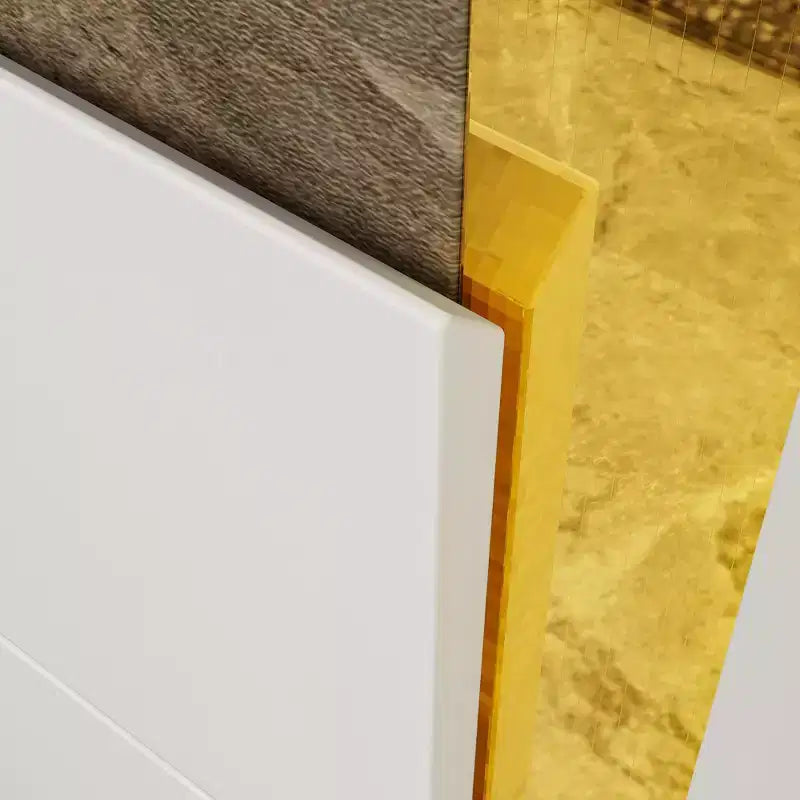 Commodes Blanches à Six Tiroirs Armoire de Rangement Dorée Encastrée Style Contemporain