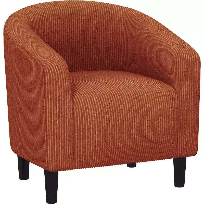 Fauteuil d'appoint rembourré en forme de tonneau pour salon