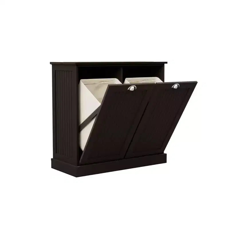 Armoire à linge en bois avec rangement basculant L. 32,68 po x P. 14,57 po x H. 31,5 po