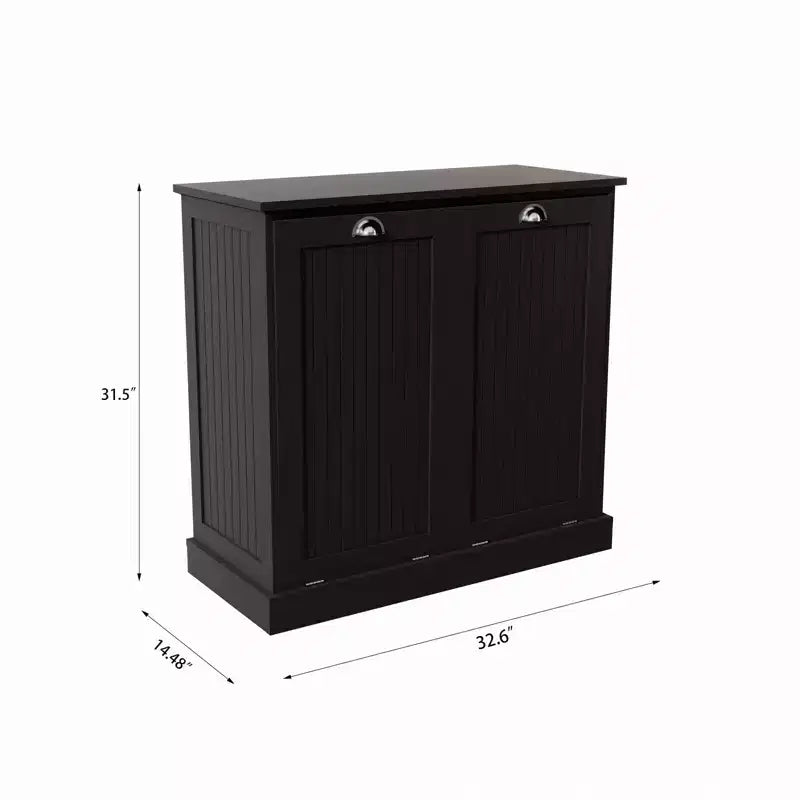 Armoire à linge en bois avec rangement basculant L. 32,68 po x P. 14,57 po x H. 31,5 po