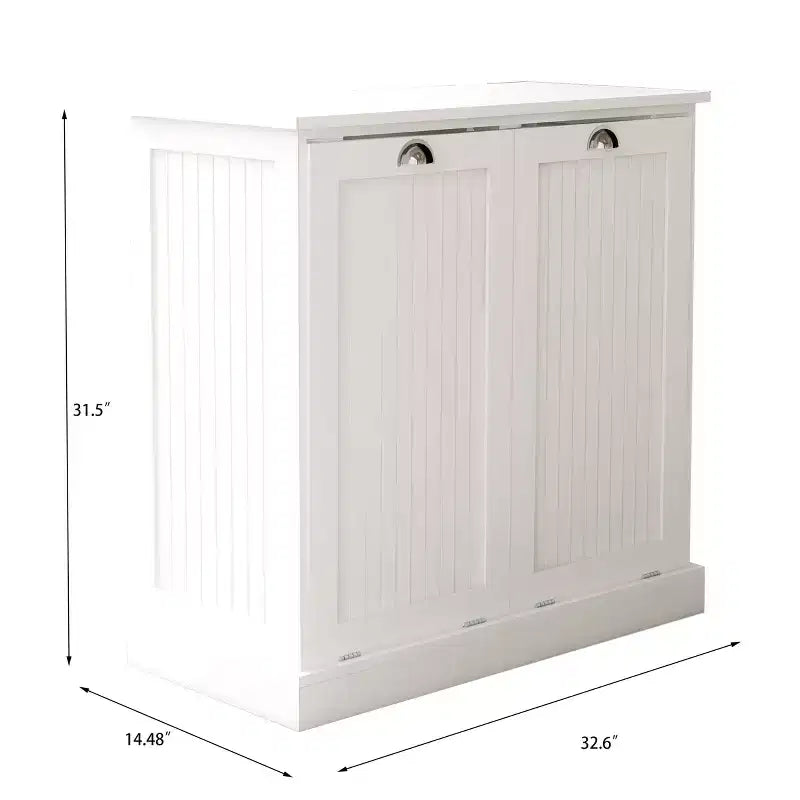Armoire à linge en bois avec rangement basculant L. 32,68 po x P. 14,57 po x H. 31,5 po