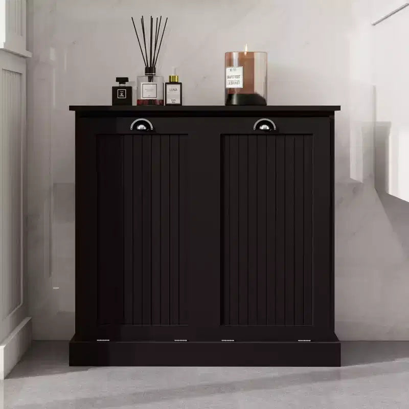 Armoire à linge en bois avec rangement basculant L. 32,68 po x P. 14,57 po x H. 31,5 po