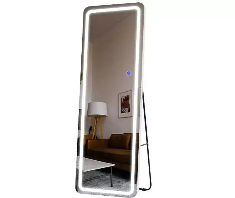 Miroir de courtoisie sans cadre en aluminium 63x16 LED avec lumières Miroir pleine longueur blanc