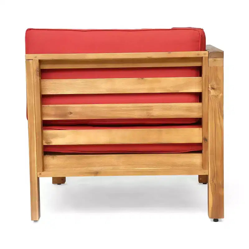 Christopher Knight Home Oana – Causeuse et table basse d'extérieur en bois d'acacia avec coussins