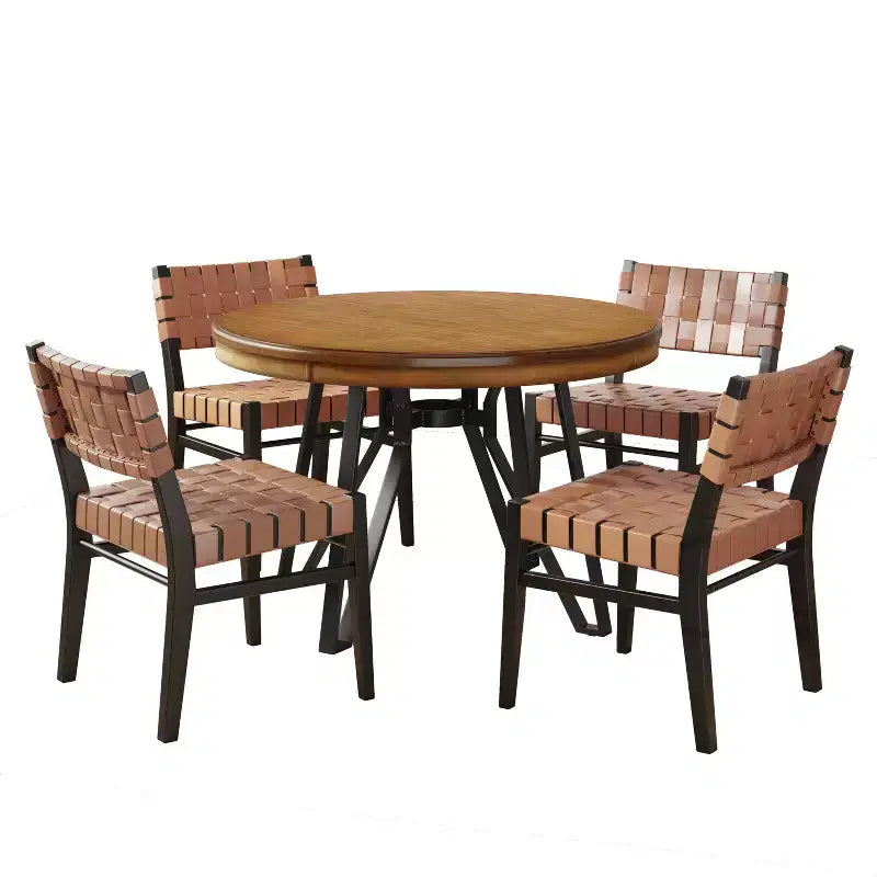 Ensemble de salle à manger Christopher Knight Home Cassius 5 pièces en bois et fer forgé