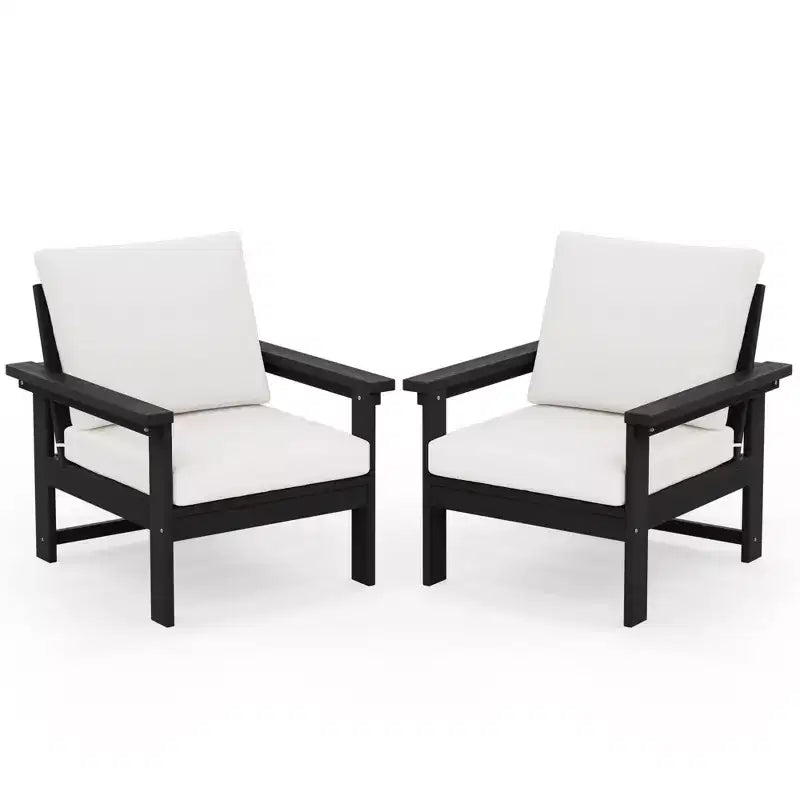Hyleory Ensemble de mobilier d'extérieur de luxe avec coussins – Conception robuste en PEHD pour un confort optimal