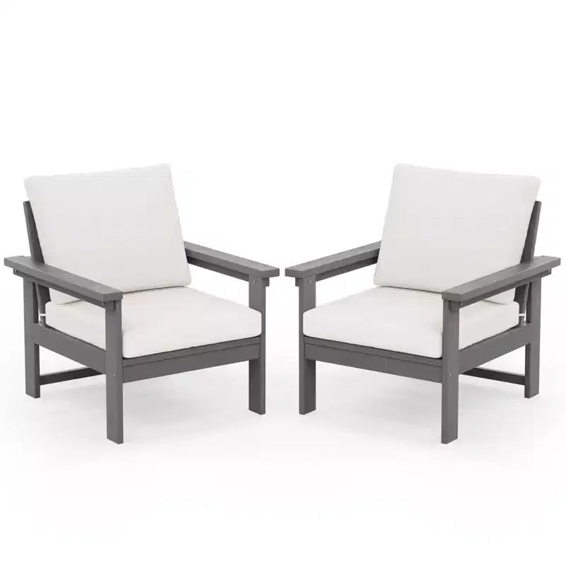 Hyleory Ensemble de mobilier d'extérieur de luxe avec coussins – Conception robuste en PEHD pour un confort optimal