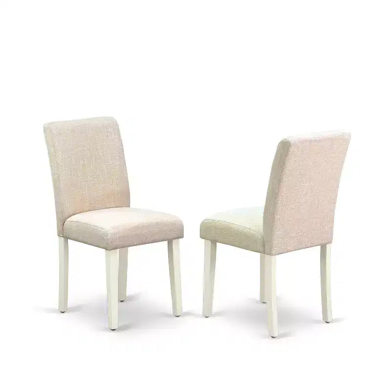 Ensemble de salle à manger HomeStock rond avec chaises en tissu lin 91 cm