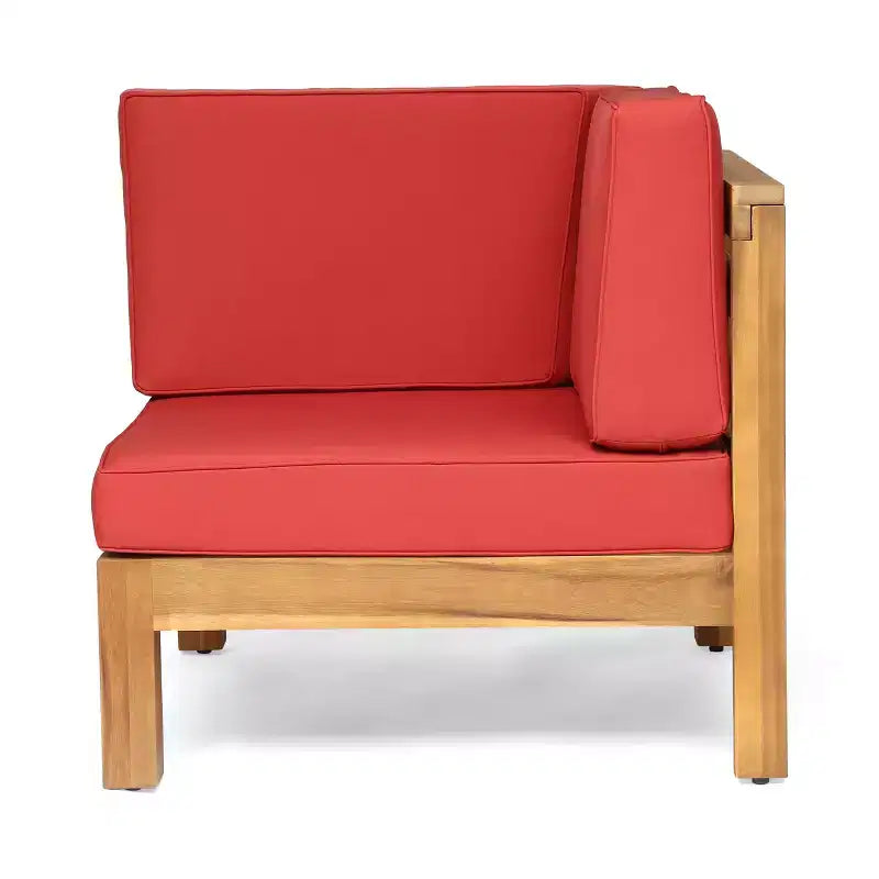 Christopher Knight Home Brava Ensemble de conversation d'extérieur 4 places en bois d'acacia avec coussins
