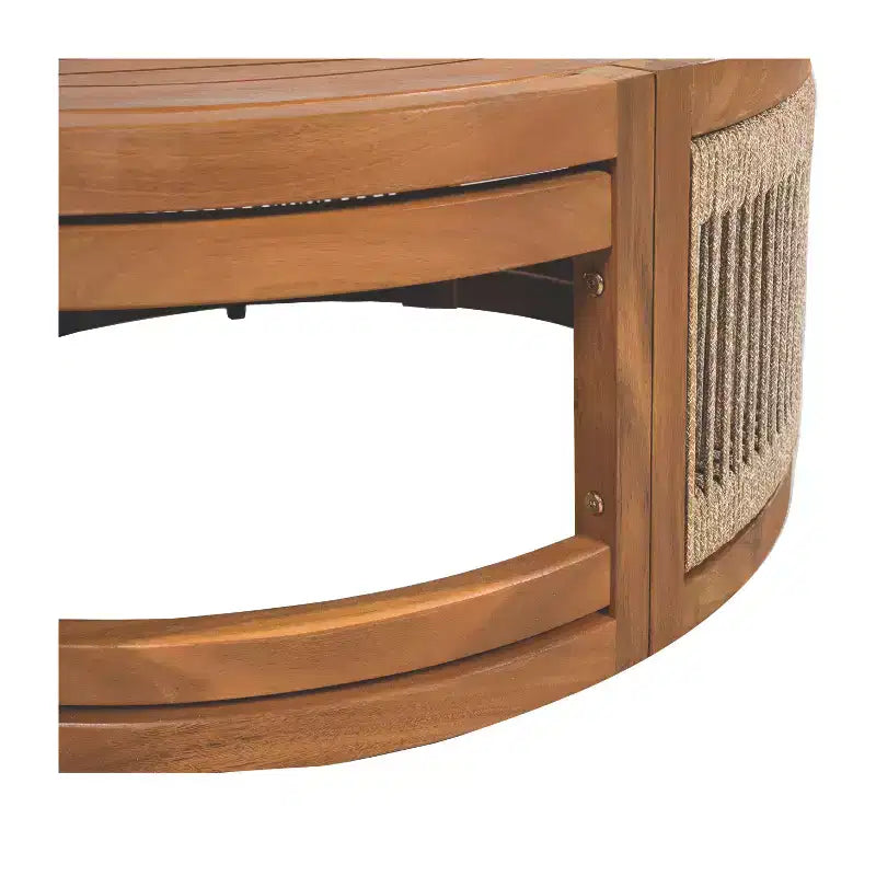 Christopher Knight Home Mads Ensemble de 4 fauteuils d'extérieur en bois d'acacia courbé avec corde tressée