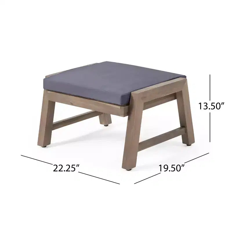 Christopher Knight Home Temecula Ensemble de conversation 5 pièces pour extérieur avec fauteuil de club et ottoman en bois d'acacia avec coussins