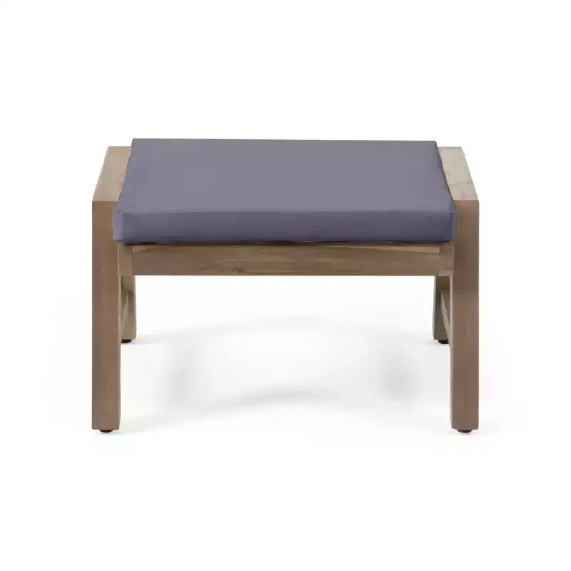 Christopher Knight Home Temecula Ensemble de conversation 5 pièces pour extérieur avec fauteuil de club et ottoman en bois d'acacia avec coussins