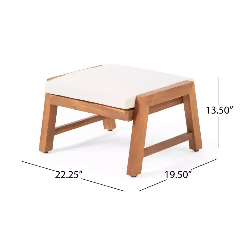 Christopher Knight Home Temecula Ensemble de conversation 5 pièces pour extérieur avec fauteuil de club et ottoman en bois d'acacia avec coussins