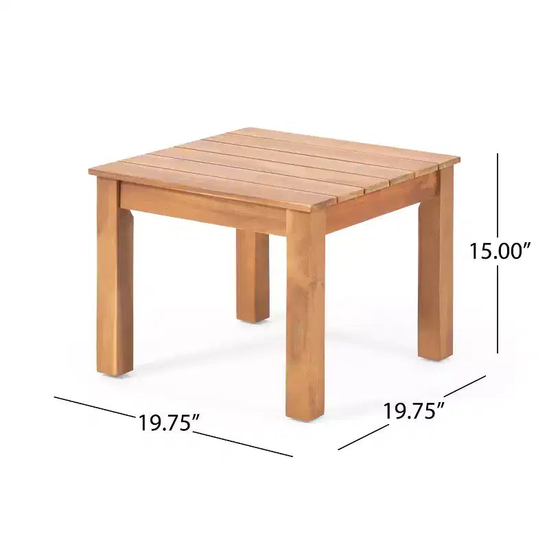 Christopher Knight Home Temecula Ensemble de conversation 5 pièces pour extérieur avec fauteuil de club et ottoman en bois d'acacia avec coussins