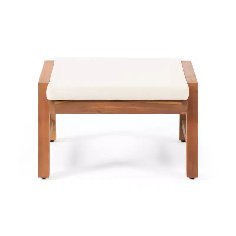 Christopher Knight Home Temecula Ensemble de conversation 5 pièces pour extérieur avec fauteuil de club et ottoman en bois d'acacia avec coussins