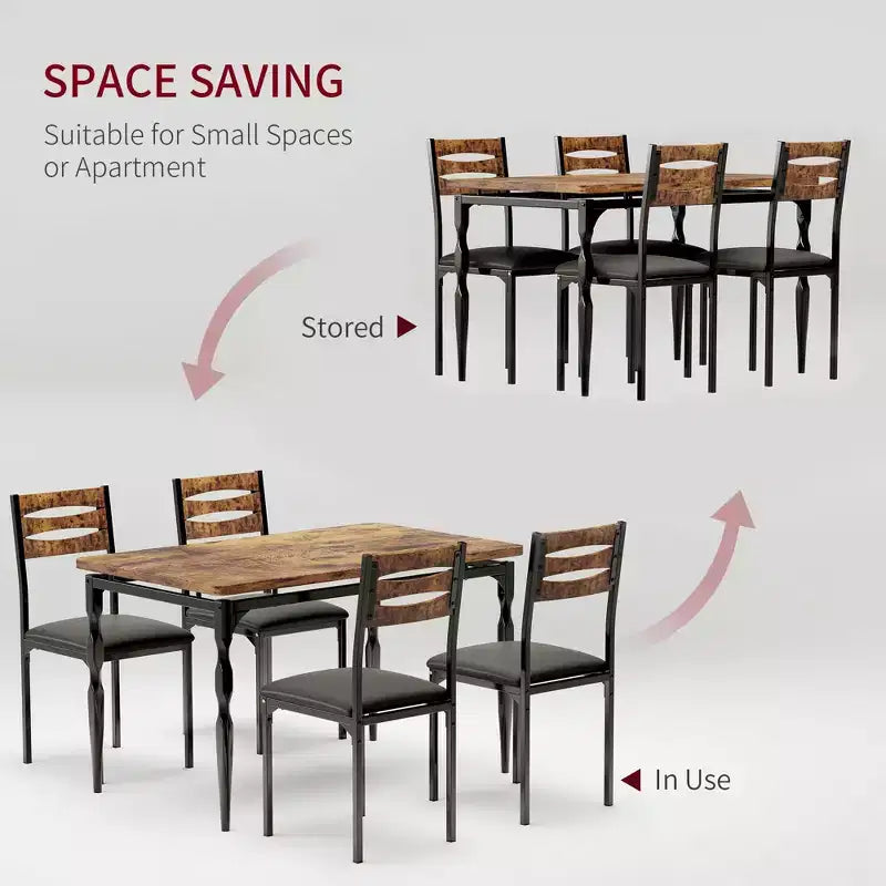 Ensemble de salle à manger 5 pièces, table et chaises de salle à manger de style industriel pour 4 personnes