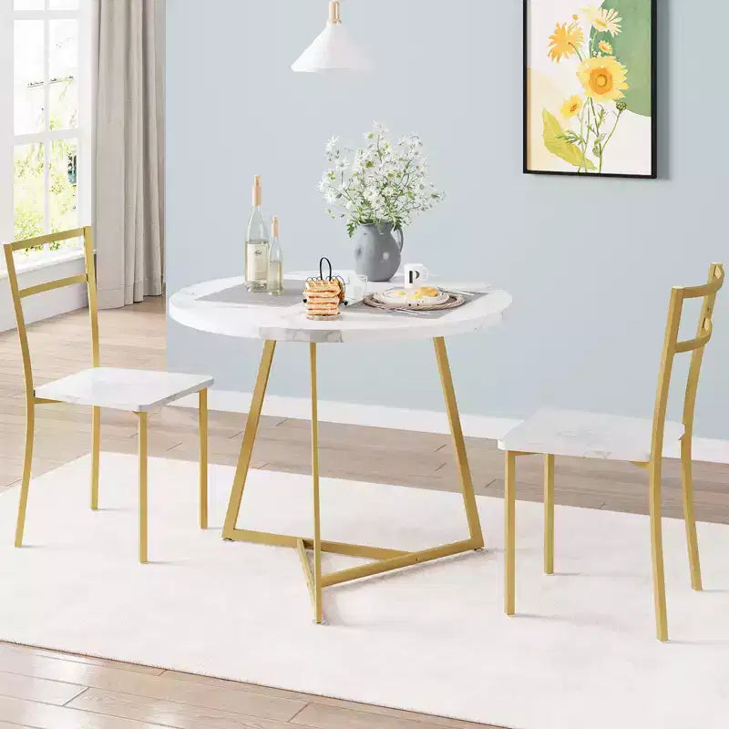 GustoWave 3-Piece Dining Table Set, 2 Chairs