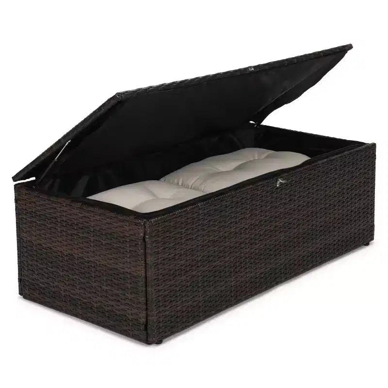 Ensembles de conversation 5 pièces pour patio avec coussins, table basse de rangement et table d'appoint