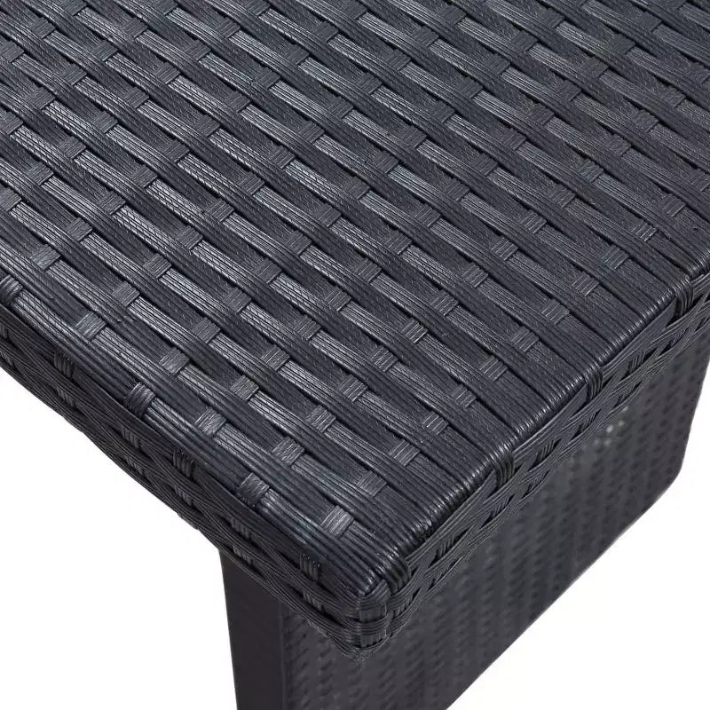 vidaXL - Salon de jardin 3 places en résine tressée avec coussins, noir - Résistant aux intempéries, cadre en acier robuste et facile à nettoyer