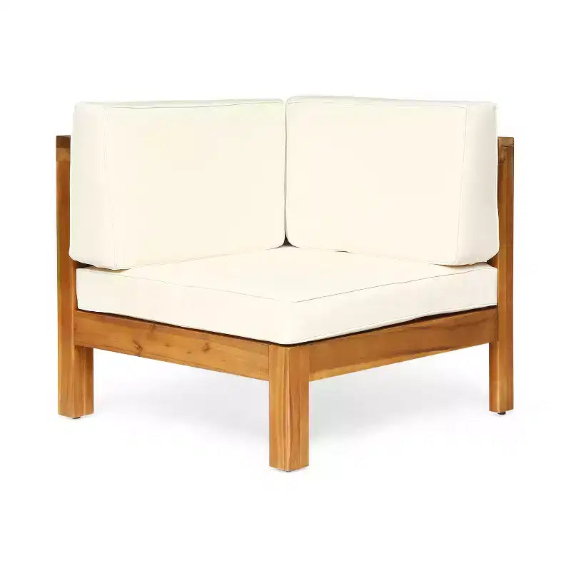 GDFStudio Cascada, ensemble de canapés modulaires d'extérieur 8 places en bois d'acacia avec foyer