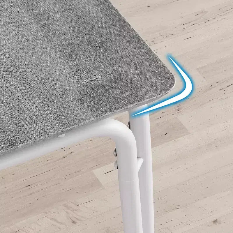 Ensemble de salle à manger 5 pièces pour 4 personnes, table et chaises carrées compactes, plateau robuste en MDF, cadre métallique, ensemble petit-déjeuner peu encombrant