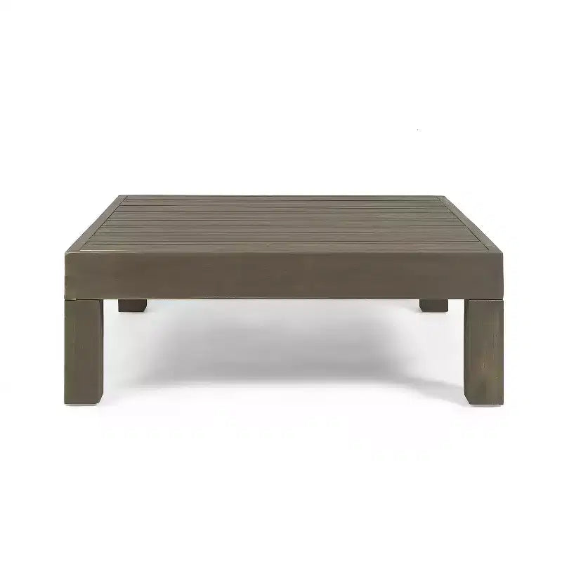 GDFStudio Elowen Ensemble 3 pièces de conversation d'extérieur à accoudoir droit en bois d'acacia et tissu déperlant avec dossier en X