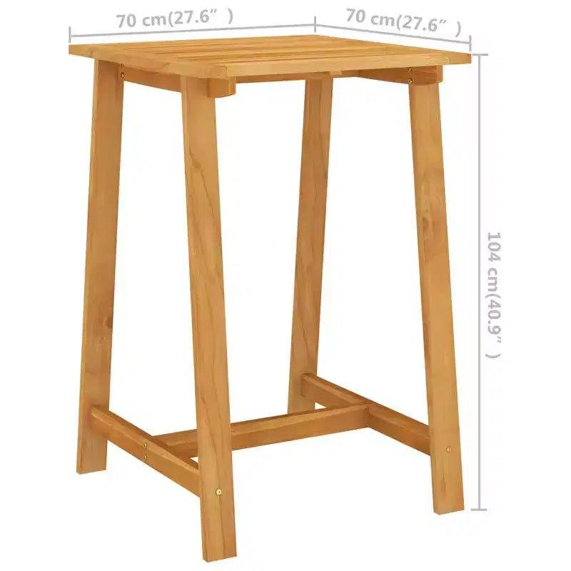 vidaXL Ensemble de bar d'extérieur Bois d'acacia massif Naturel Résistance moyenne