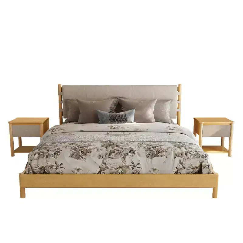 Christopher Knight Home Eliana Lit Plateforme en Bois 3 Pièces Style Mid-Century Moderne avec Tête de Lit et Tables de Chevet