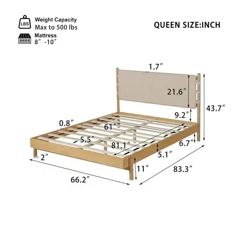 Christopher Knight Home Eliana Lit Plateforme en Bois 3 Pièces Style Mid-Century Moderne avec Tête de Lit et Tables de Chevet
