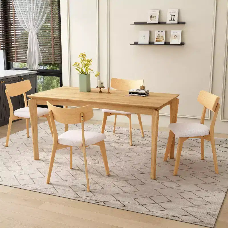 Christopher Knight Home Adrian Ensemble de salle à manger 5 pièces en bois de style moderne du milieu du siècle avec chaises rembourrées