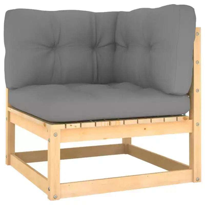 vidaXL Salon de jardin en bois naturel et gris