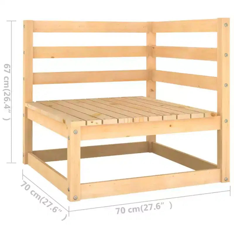 vidaXL Salon de jardin en bois naturel et gris