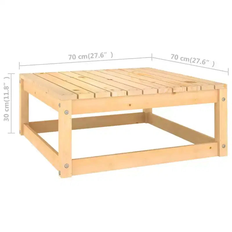 vidaXL Ensemble de meubles de patio 9 pièces Canapé de section extérieur en bois de pin massif - Naturel avec coussin