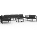 vidaXL 9 Piece Outdoor Lounge Set with Cushions - Durable Aluminum Patio Furniture - Comfortable, Weather-Resistant, and Modular Design - Anthracite
