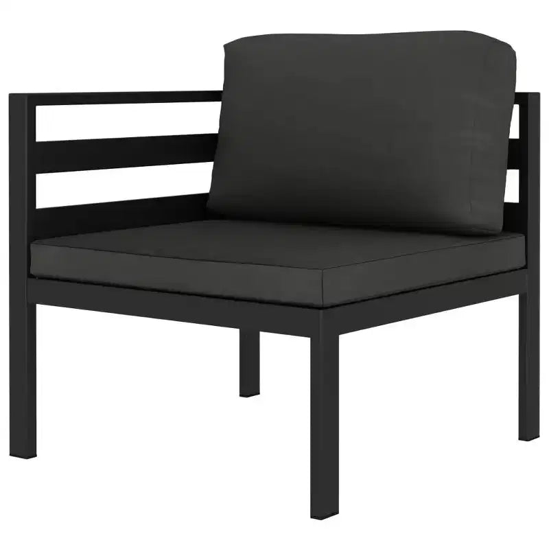 vidaXL Salon de jardin 9 pièces avec coussins – Mobilier de patio en aluminium durable – Confortable, résistant aux intempéries et design modulaire – Anthracite