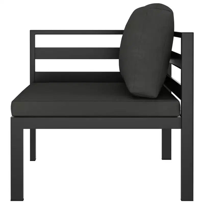vidaXL Salon de jardin 9 pièces avec coussins – Mobilier de patio en aluminium durable – Confortable, résistant aux intempéries et design modulaire – Anthracite
