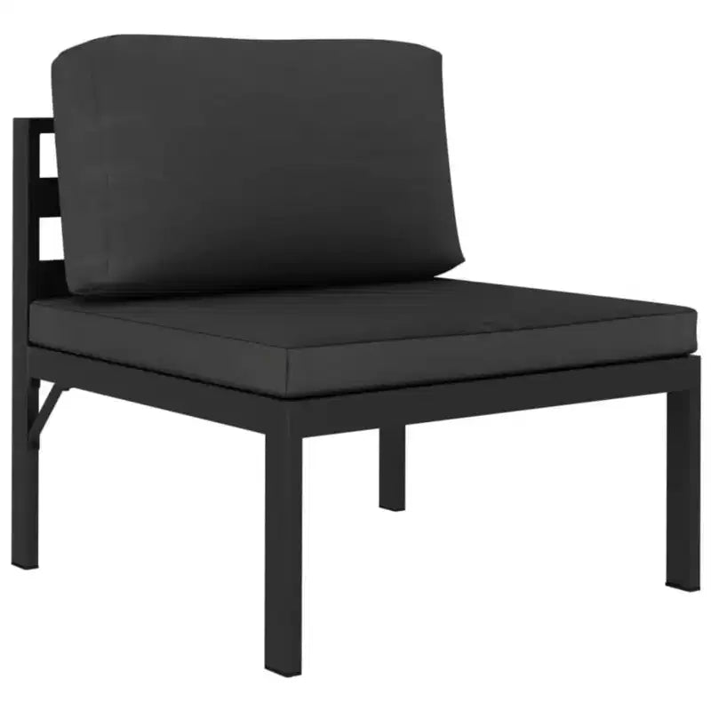 vidaXL Salon de jardin 9 pièces avec coussins – Mobilier de patio en aluminium durable – Confortable, résistant aux intempéries et design modulaire – Anthracite