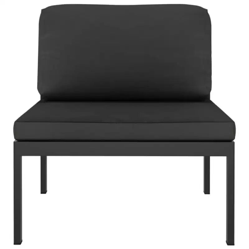 vidaXL Salon de jardin 9 pièces avec coussins – Mobilier de patio en aluminium durable – Confortable, résistant aux intempéries et design modulaire – Anthracite