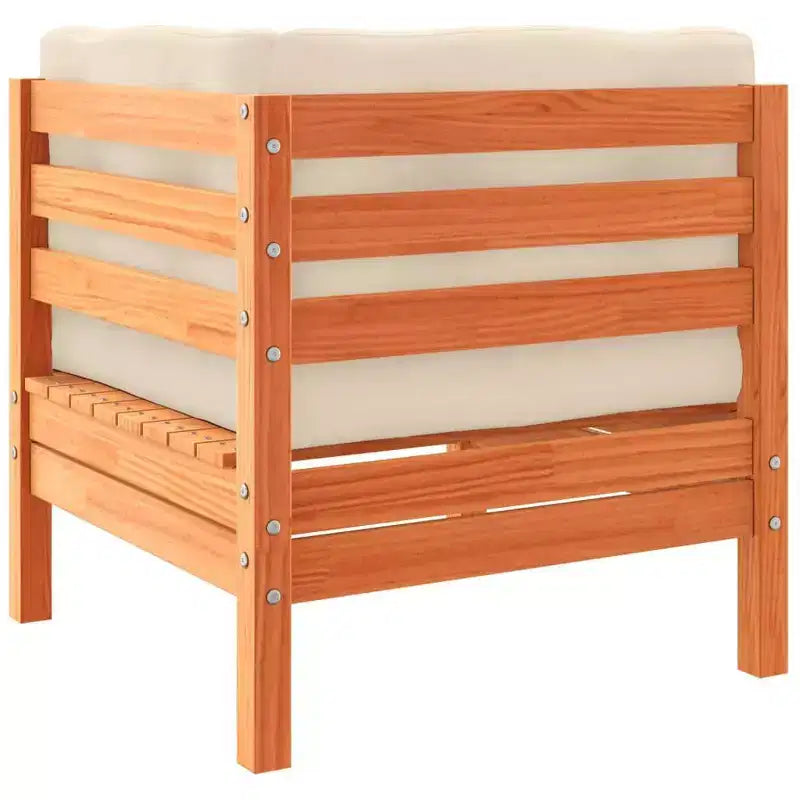 vidaXL Salon de jardin Marron cire Bois de pin massif, Tissu Oxford Grand