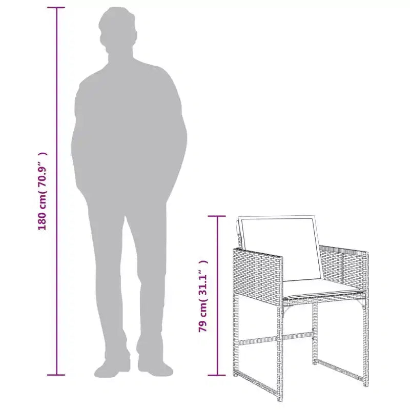 vidaXL Ensemble de salle à manger d'extérieur avec coussins Table et chaises en polyrotin gris
