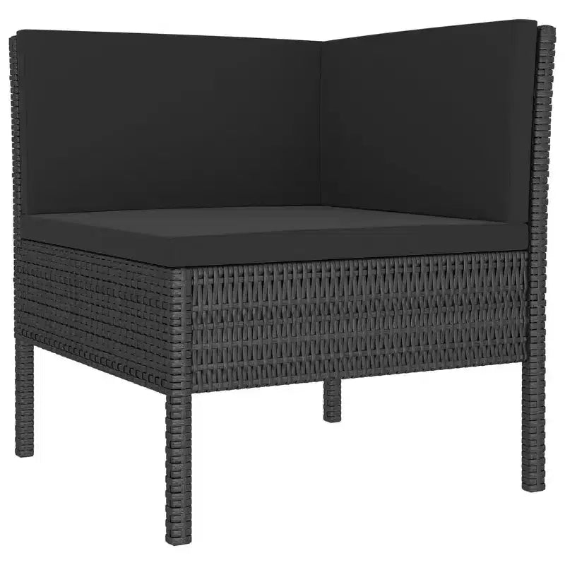 vidaXL Salon de jardin modulable - 8 pièces - Noir - Résine tressée avec coussins - Résistant aux intempéries, robuste et confortable