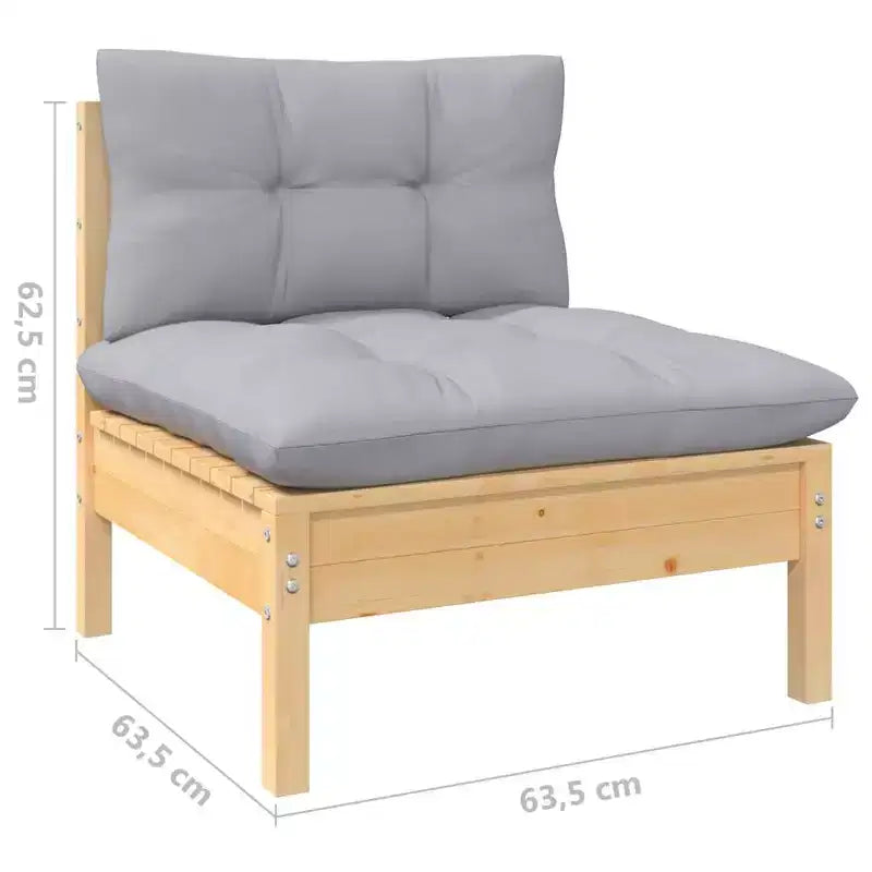 vidaXL Salon de jardin Coussins gris