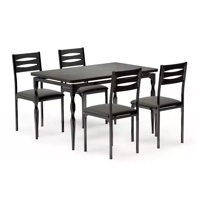 Ensemble table à manger pour 4, pieds de table en spirale, sièges ergonomiques confortables, ensemble table de bar, pour petits espaces, cuisine, appartement