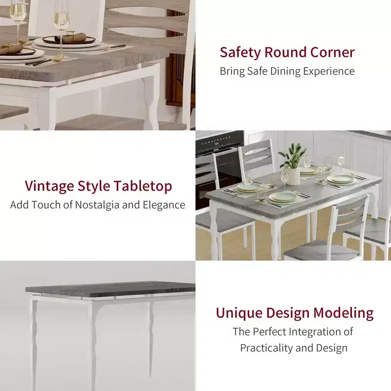 Ensemble table à manger pour 4, pieds de table en spirale, sièges ergonomiques confortables, ensemble table de bar, pour petits espaces, cuisine, appartement