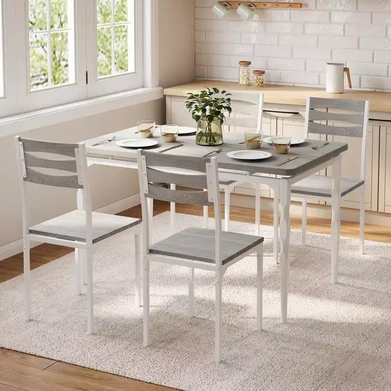 Ensemble table à manger pour 4, pieds de table en spirale, sièges ergonomiques confortables, ensemble table de bar, pour petits espaces, cuisine, appartement