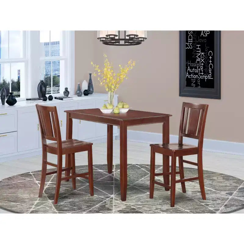 Ensemble de salle à manger hauteur comptoir - Table et chaises 3 pièces - Ensemble de cuisine moderne - Table 30x48 pouces